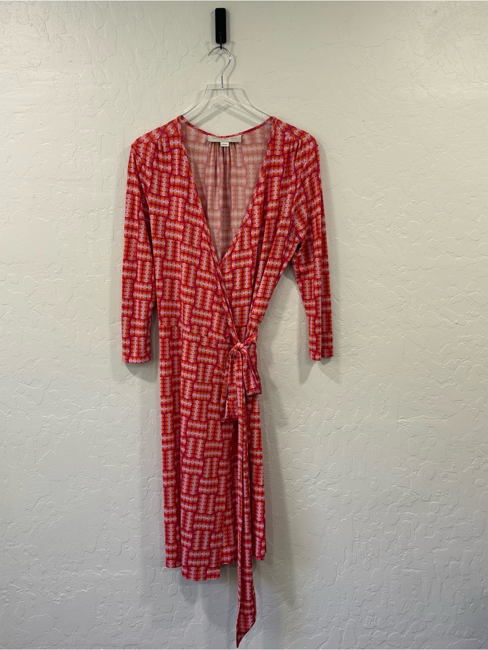 Lesley Evers Printed Wrap Dress Size L